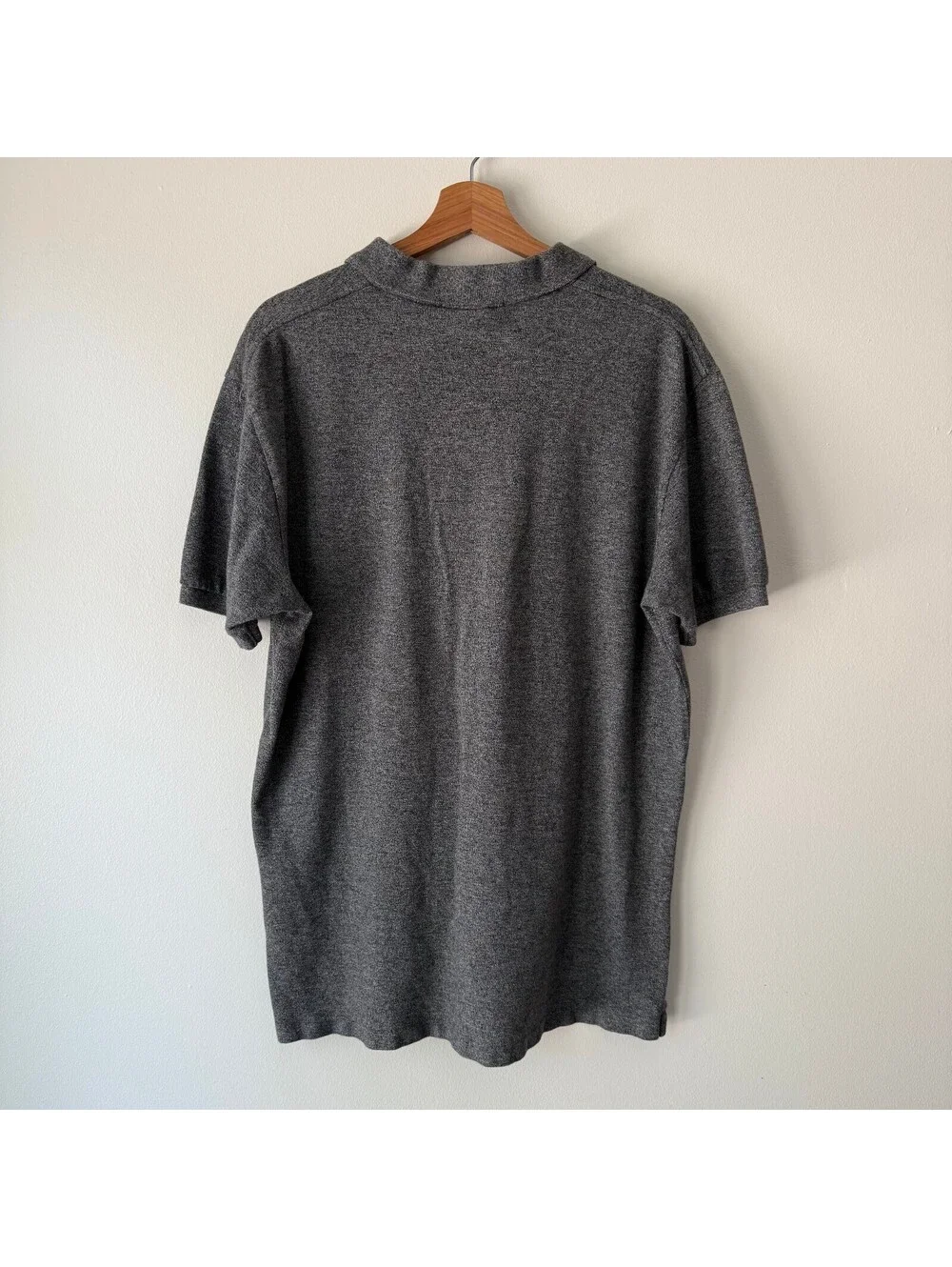 Polo Ralph Lauren Heather Grey Purple Pony Polo Short Sleeve Shirt Size Large